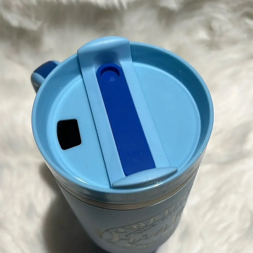 Warning the Girls are Driving AgainTumbler 40oz Ombré‎ Blue with handle
